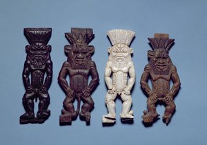 Bes groteszk istenség négy figurája, Új Királyság (fa és elefántcsont)